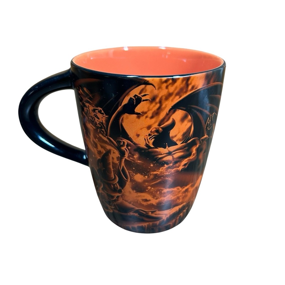 Disney Halloween Chernabog Evil vs Good Black Orange Collector Mug Scary Wicked